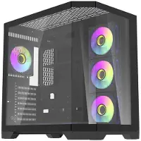 Darkflash Darflash FT418 PRO PC-kabinett + 7 aRGB-vifter (svart)