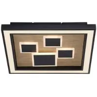 Paul Neuhaus LED-taklampe Eliza, oljet eik, 48 x 48 cm