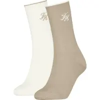 Tommy Hilfiger Sokker - 2-pack - Hvit/Sand m. Glitter - - 35/38 - Sokker