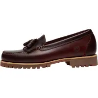 Timberland for man. TB0A2MSCEIW1 Burgundy Authentic Kiltie Leather Loafers (45.5 W), 1 to 3 cm, None, Casual, Maroon, Classic