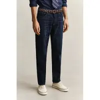 Gant for man. 1000011 Dark Blue Regular Fit Jeans (33/34), Casual, Cotton, Denim