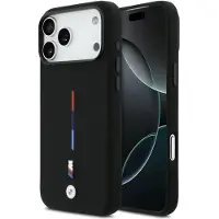 BMW M Silicon Tricolor Line MagSafe-etui til iPhone 17 Pro Max – svart