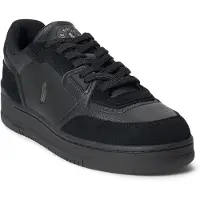 Ralph Lauren for man. 809P00810001 Open Masters black leather and suede trainers (37), Flat, Laces, Casual
