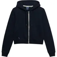Superdry for woman. W2012286A Essential Logo Cropped Ziphood navy (S), Casual, Cotton