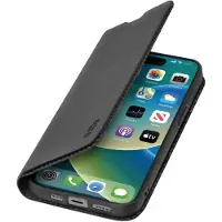 SBS - Lommebok for mobiltelefon - smooth - polyuretan (PU), termoplast-polyuretan (TPU), polykarbonat (PC) - svart - for Apple iPhone 15