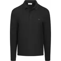Lacoste Langermet Poloskjorte Piqué Svart Størrelse