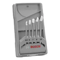 Bosch Powertools Bosch CYL-9 - Borsett - for glass, flis, keramisk, porselen - 5 deler - 6 mm, 7 mm, 8 mm, 10 mm, 5.5 mm - lengde: 90 mm, 70 mm, 80 mm