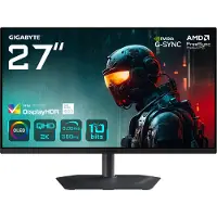 Gigabyte MO27Q2A - OLED-skjerm - gaming - 27 - 2560 x 1440 2K @ 280 Hz - 1000 cd/m² - 1500000:1 - DisplayHDR 400 True Black - 0.03 ms - 2xHDMI, DisplayPort, USB-C - høyttalere