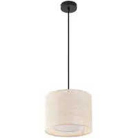 LINDBY pendellampe Soula, Ø 26 cm, beige, plast, E27