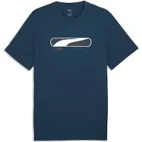 Puma Sport Logo Play Tee Men, Men, Midnight Petrol, M