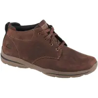 SKECHERS for man. 64857 Harper Melden brown leather shoes (46), Flat, Laces, Casual