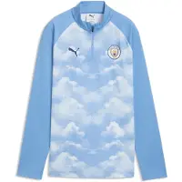 Puma Manchester City Quarter-Zip Warmup Top Women, Sports, Icy Blue/Regal Blue, S
