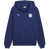 Puma Manchester City ftblCulture Hooded Jacket Men, Clothing, Blue Jewel/Light Blue, XXL