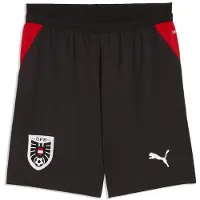 Puma Austria 2026 Shorts Youth, Clothing, Black/Red, 15-16Y