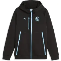 Puma Olympique de Marseille PUMATECH Full-Zip Hoodie Men, Clothing, Black/Vibrant Blue, S