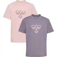Hummel T-Skjorte - 2-pack - HmlJR - Grå Ridge/Pale Lilac - - 11-12 år (146-152) - T-skjorte