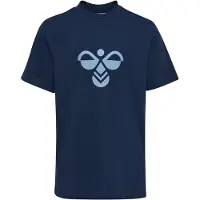 Hummel T-skjorte - HmlJR - Dress Blue/Flint Stone - - 9-10 år (134-140) - T-skjorte