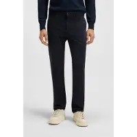 BOSS for man. 50510933 Navy Slim Chino Trousers (33/34), Casual, Cotton