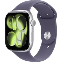 Apple Watch Series 11 GPS 46mm Silver Aluminium Case with Purple Fog Sport Band - S/M