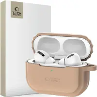Tech-Protect AirPods Pro/AirPods Pro 2 silikonetui med tau - Cafe Latte