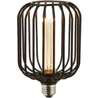 Searchlight Trommel-LED-pære, svart, E27, 3,5 W, 1 800 K, dimbar
