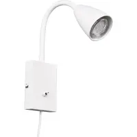 TRIO Vegglampe Wanda med støpsel, matt hvit