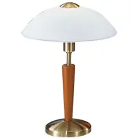 Eglo Bordlampe SOLO 1, brunert/nøtt, høyde 35 cm metall/glass dimbar