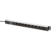 Digitus DN-95438 rackmontert strømskinne 9 uttak 3600 W 19 1U 2 m kabel, svart