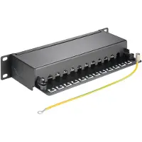 Goobay 93796, Cat6a, S/UTP (STP), 22/26, Sort, 1U, 258 mm