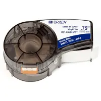 Brady B-595 - Vinyl - matt - svart på hvitt - Rull (1,905 cm x 6,4 m) 1 rull(er) merkelapper - for BMP21, BMP21-LAB, BMP21-PLUS ID PAL LABPAL