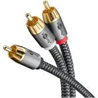 Goobay 65301, 2 x RCA, Hankjønn, RCA, Hankjønn, 3 m, Sort, Sølv