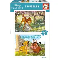 Disney Puslespill - 2x100 Brikker - Disney Classic - - OneSize - Puslespill