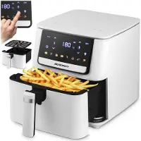 Berdsen BD-662 varmluftsfrityr 1700W 6,5L med berøringspanel og 8 programmer hvit