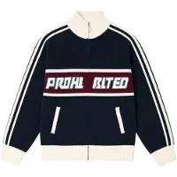 Prohibited Letterman Knit Strikket genser blå