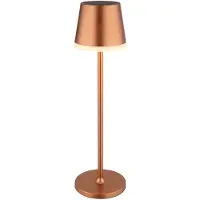 Globo LED-solcellelampe, metall, kobberfarget, høyde 41 cm, IP44