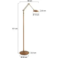 Steinhauer LED-gulvlampe Daphne 2, 1 lyskilde, bronse, CCT, fjernkontroll