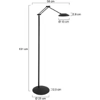 Steinhauer LED-gulvlampe Daphne 2, 1 lyskilde, svart, CCT, fjernkontroll