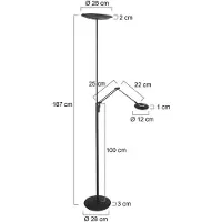 Steinhauer LED-gulvlampe Zenith 2 svart, leselampe, CCT-fjernkontroll