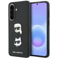 Karl Lagerfeld Samsung Galaxy A57 Metal Karl and Choupette Liquid Silikondeksel - svart