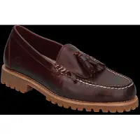 Timberland for man. TB0A2MSCEIW1 Burgundy Authentic Kiltie Leather Loafers (40 W), 1 to 3 cm, None, Casual, Maroon, Classic