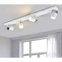 LINDBY spotlight Kardo, 4 lyskilder, hvit, metall, IP44