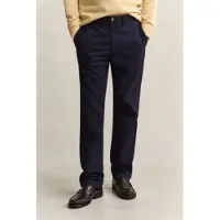 Gant for man. 1501001 Navy Blue Regular Fit Chino Trousers (38/36), Casual, Cotton, Classic