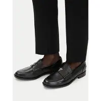 GUESS for woman. FLTBSOLEA14 Beliso black Leather Loafers (36), Flat, None, Casual, Classic