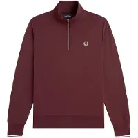 Fred perry for man. M3574 Burgundy half-zip sweatshirt (S), Casual, Cotton