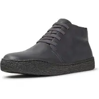 Camper for man. K300467-015 Peu Terreno grey leather boots (45), Flat, Laces, Casual