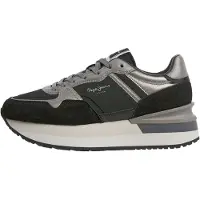 Pepe Jeans for woman. PLS600066 Nala Night Black Sneakers (38), 5 to 8 cm, Laces, Casual