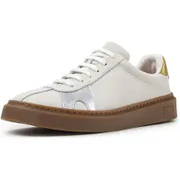 Camper for woman. K201909-005 Runner Twentyfive Twins broken white leather sneakers (35), Flat, Laces, Casual