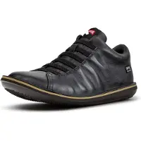 Camper for man. K300479-010 Beetle black leather sneakers (42), Flat, Laces, Casual