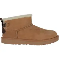 Ugg unisex for kids. 1185920K Brown Ultra Mini Bailey Bow Leather Boots (35), Flat, None, Casual, children's fashion