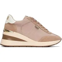 Xti for woman. 14636502-BEIGE Beige sneakers 146365 (38), Fabric, 5 to 8 cm, Laces, Casual